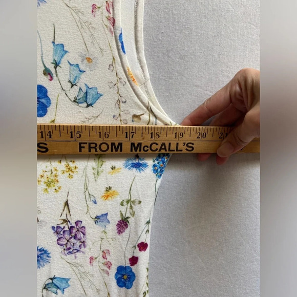 Blue Sky floral sleeveless v neck bamboo cotton Dress Sz XS - Picture 9 of 10